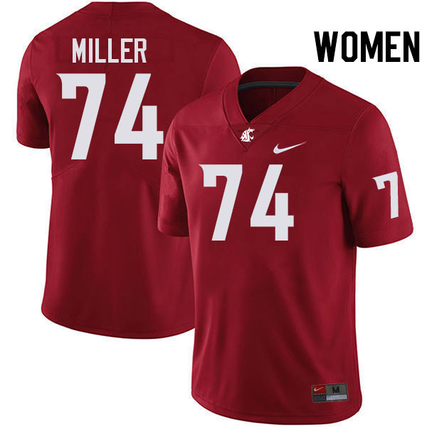 Women #74 Zack Miller Washington State Cougars College Football Jerseys Stitched-Crimson